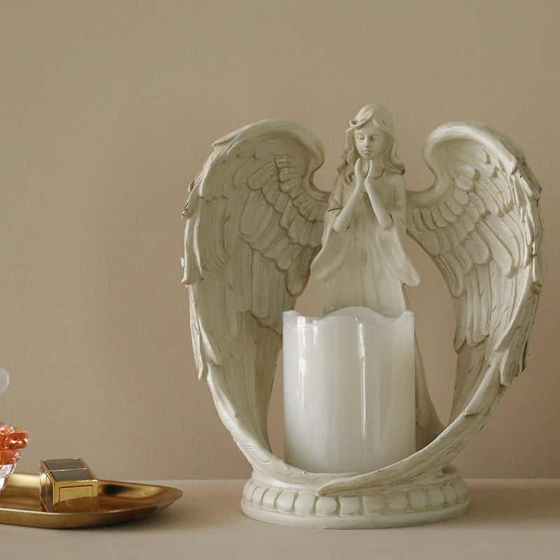 Elegant Angel Candle Holder – Resin Angel Statue with Candle for Home Decor and Spiritual Ambiance💋